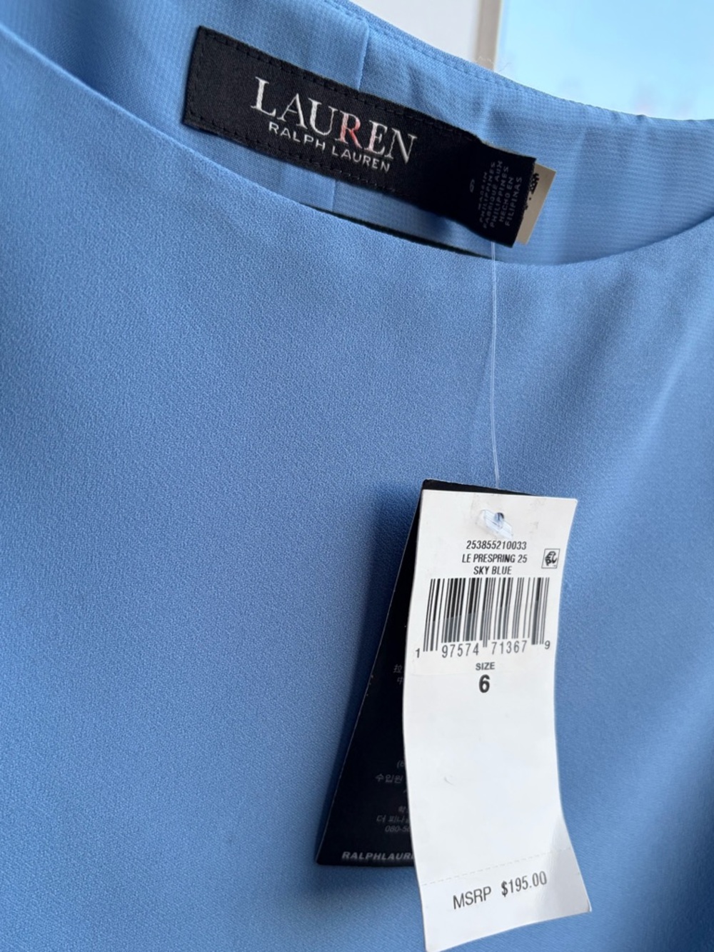 🆕✨ Lauren Ralph Lauren Blue Mini Dress Elegant Cocktail Party Bridal Size 6 - Picture 14 of 17